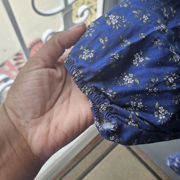 Celebrity Pink Floral Print Blue Babydoll Mini Dress Size S Bohemian - Picture 5 of 8